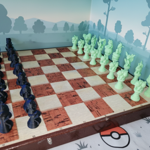 Lot de 32 pions d'échiquier Pokémon